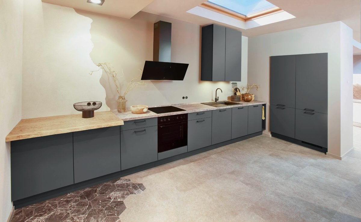 Charcoal Grey Skylight Kitchen