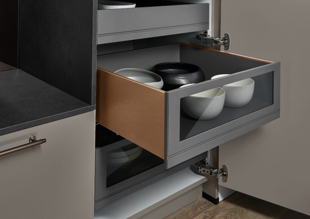 Glass-Front Storage Drawer