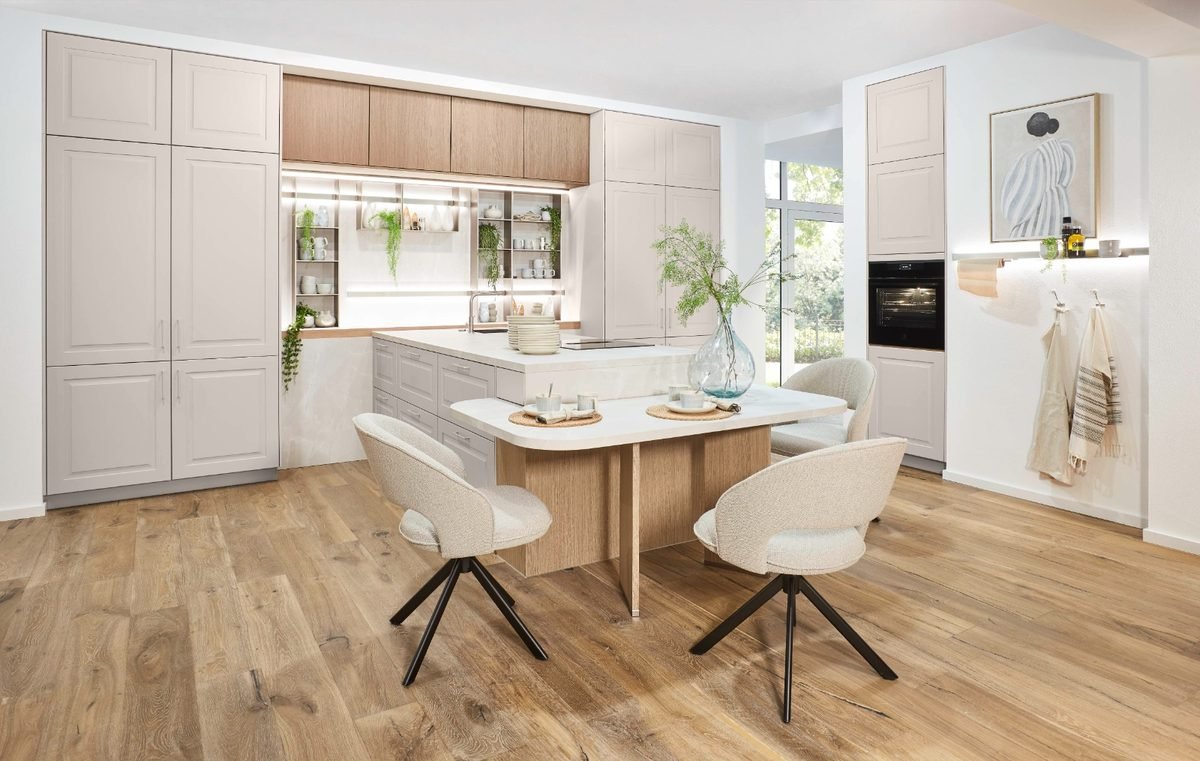 Soft Taupe Island Kitchen