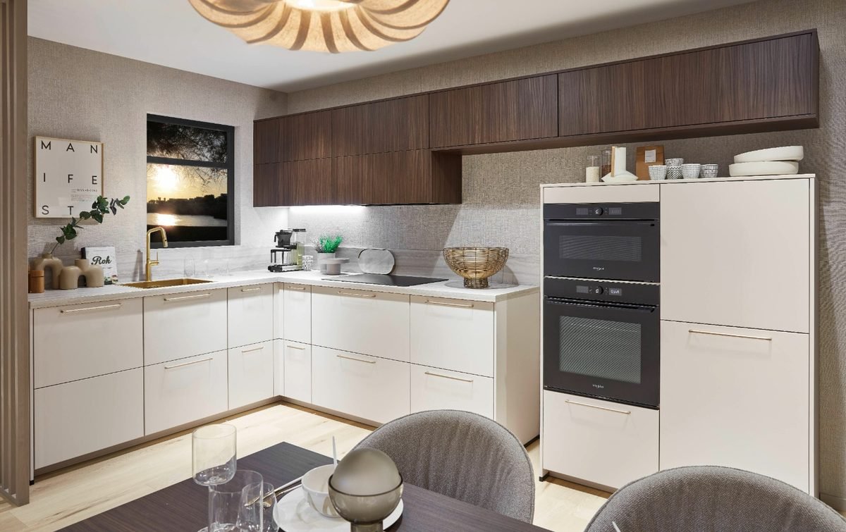 Walnut & Cream Two-Tone Kitchen